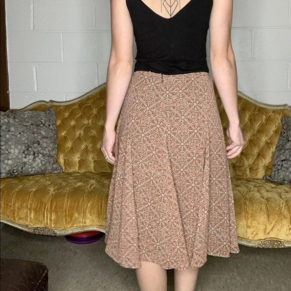 💛 East Fifth Blood Orange /Brown Flowey Skirt - Picture 4 of 8